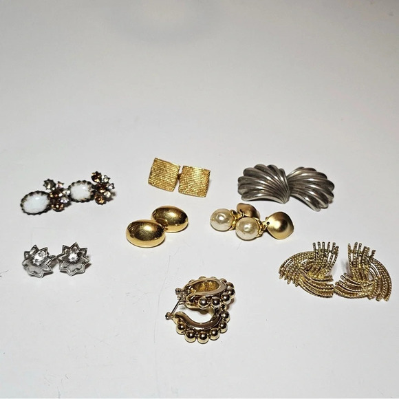 Lot Of 8 Designer Name Brand Earrings Clip On And Stem Sets includes VENDOME, - Picture 1 of 10